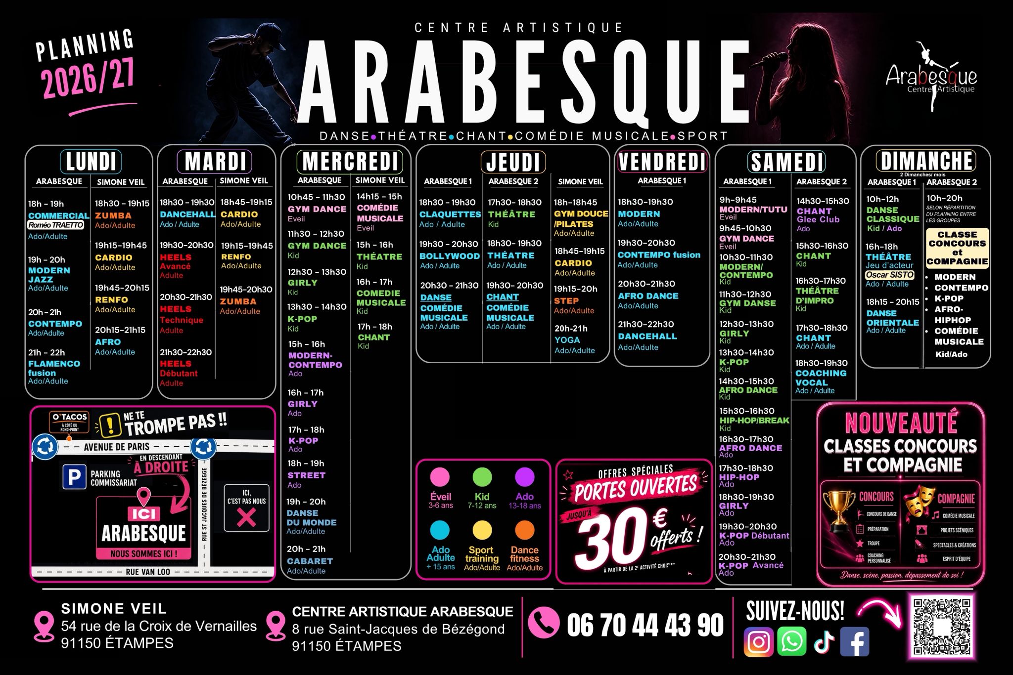 PLANNING 2026-2027-ACTIVITE DANSE SPORT FAMILLE TOUS AGE ETAMPES