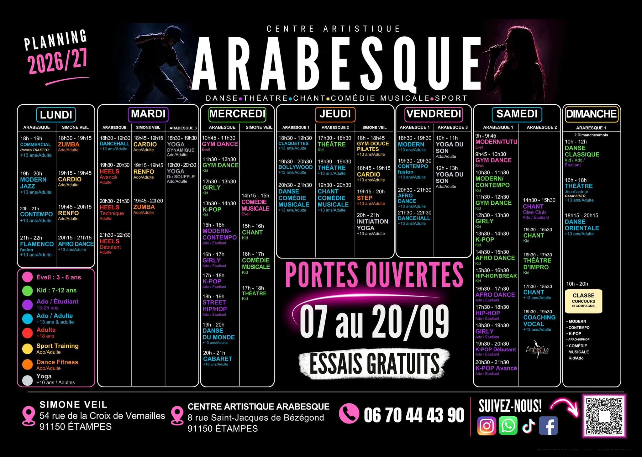 planning danse sport etampes arabesque sept26